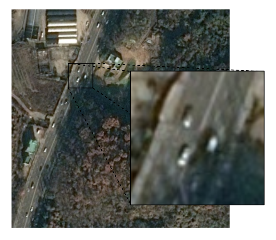 From that sample of data we can observe the inconsistent contrast of vehicles on the road along with drastic illumination changes and the small size of target objects (only a few pixels wide) that make the detection not straightforward