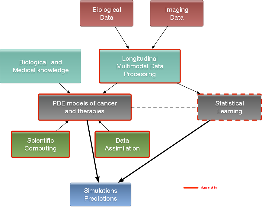 General strategy of the team to build meaningful models in oncology.