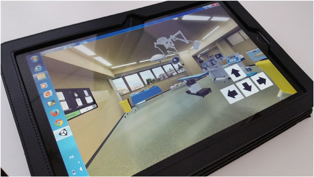 The virtual reality environment on tablet