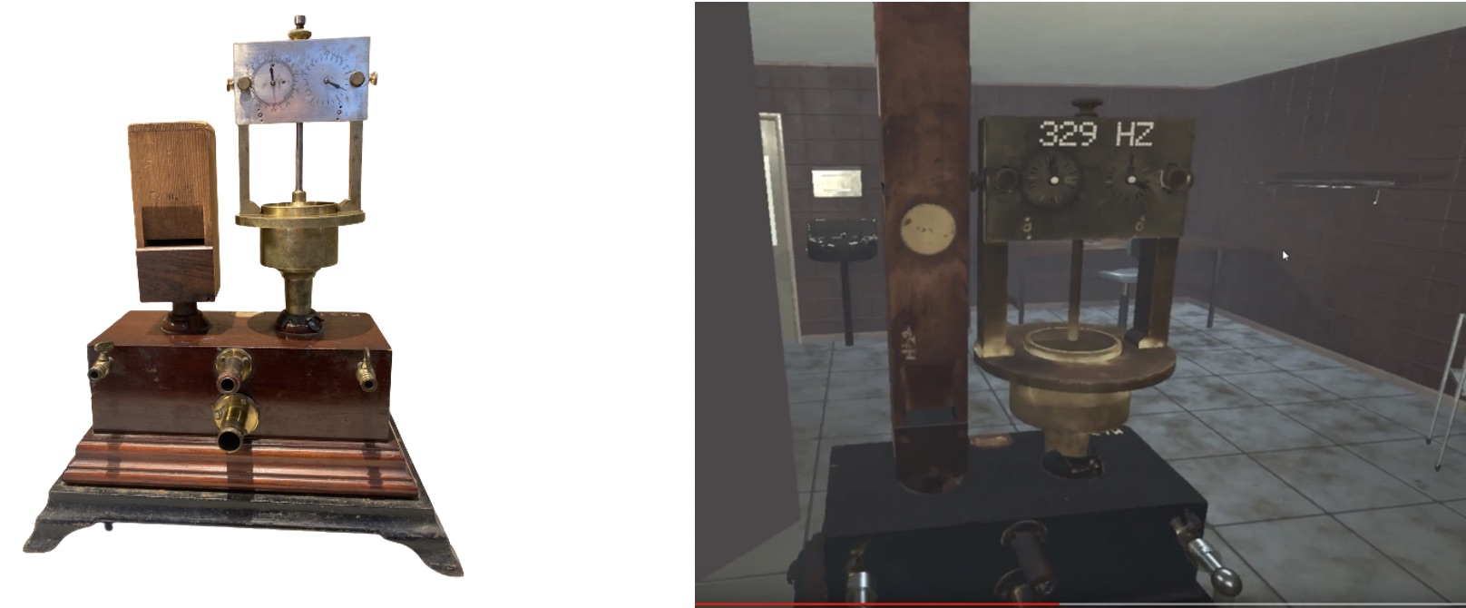 Left: the real Siren. Right: the siren in VR.