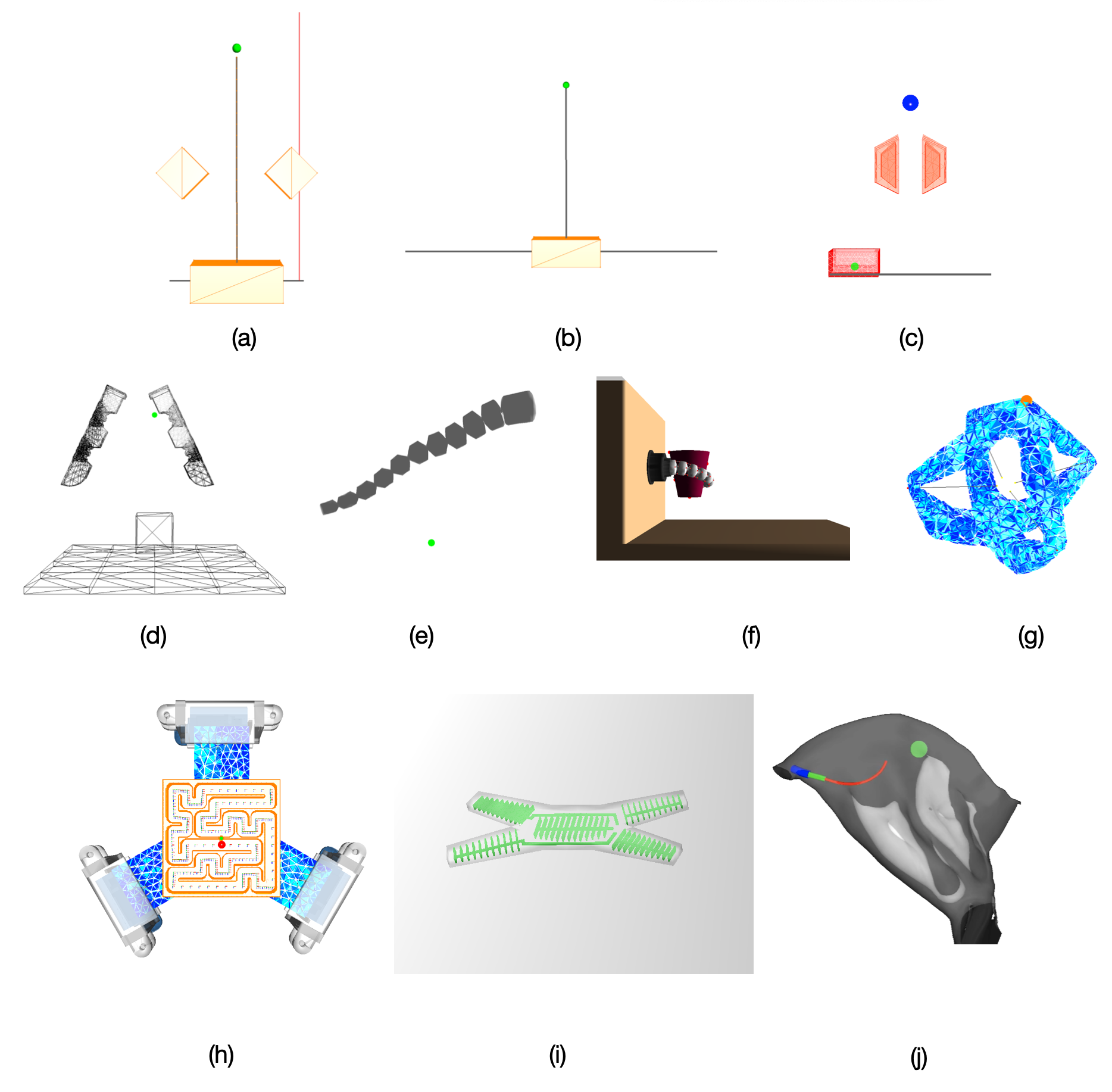 Various images showing simulation results.