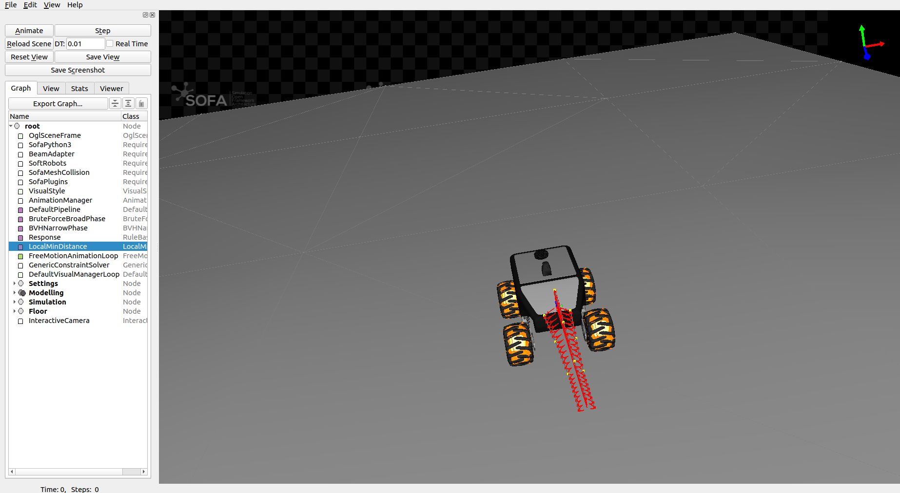 Image showing an interactive four wheel robots with a deformable trunk.
