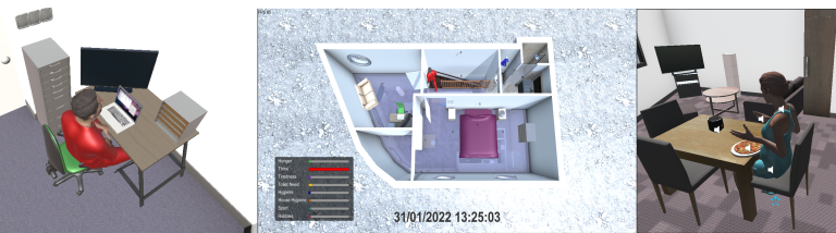 Agent performing activities in a 3D smart home environment.